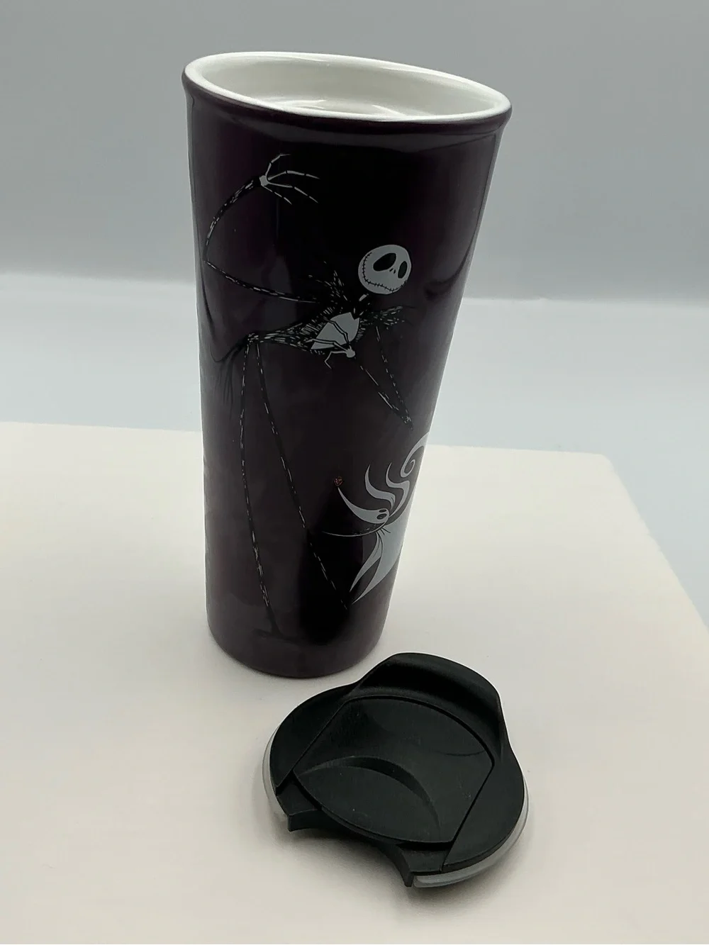 Disney Purple Jack Skellington Ceramic Travel Tumbler with Black Lid